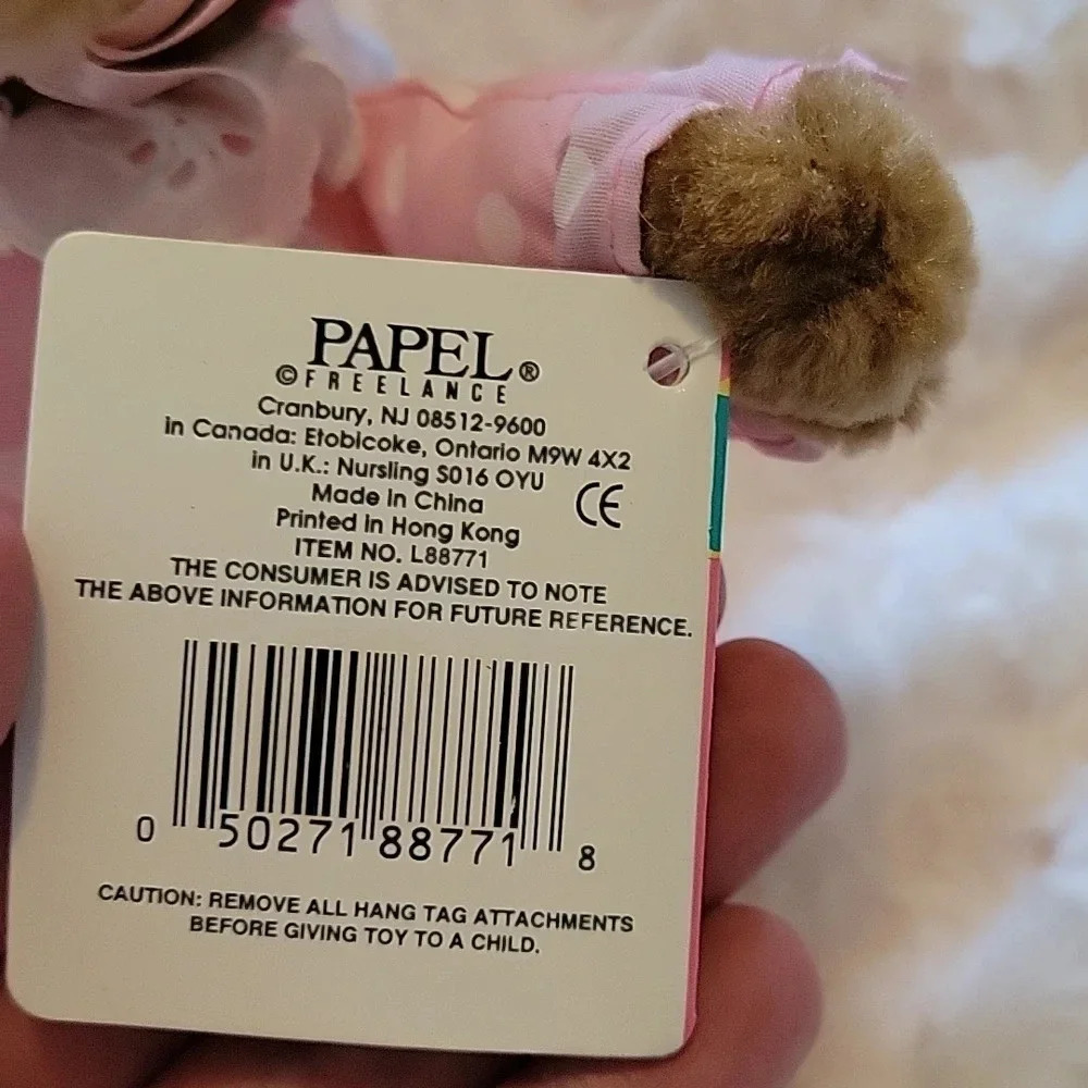 🌴3/$15🌴 Vintage Pink Polka Dot Papel Bearly Bunny Jr in costume kids - Picture 10 of 15